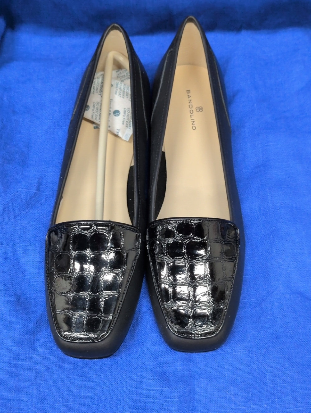 Bandolino Black Croc-Accent Patent Loafers